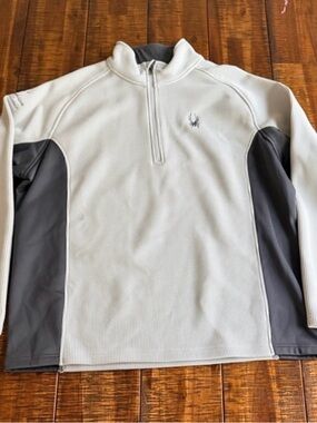 Spyder Light Gray Half-Zip Pullover with Charcoal Panels
